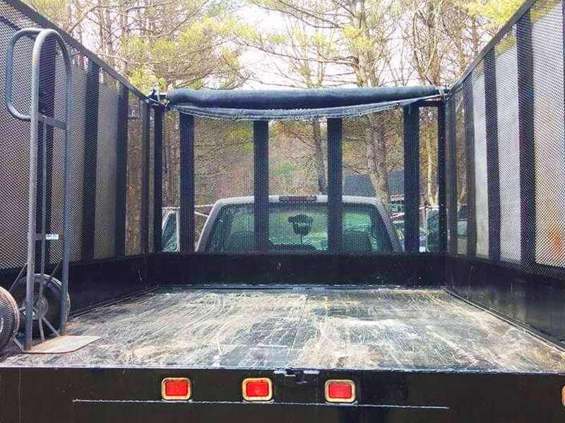 View of an empty trailer that is available for rent.